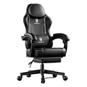 Dowinx Gaming Chair with Footrest Lumbar Support Multifunctional Tilt Mechanism -Black /Gray