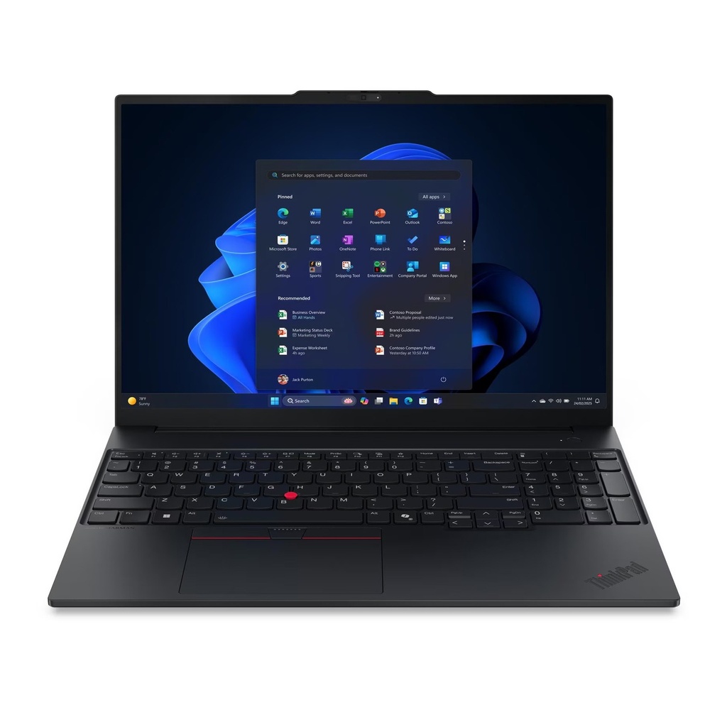 [NS033423] Lenovo ThinkPad E16 Gen 3 Laptop, Intel Core 7 240H Processor, 16GB RAM DDR5, 512GB SSD NVMe, Integrated Intel Graphics, 16" WUXGA IPS 60Hz Anti-glare Display, Backlit English Keyboard, Windows 11 Pro (License), Black | 21TF0058GQ