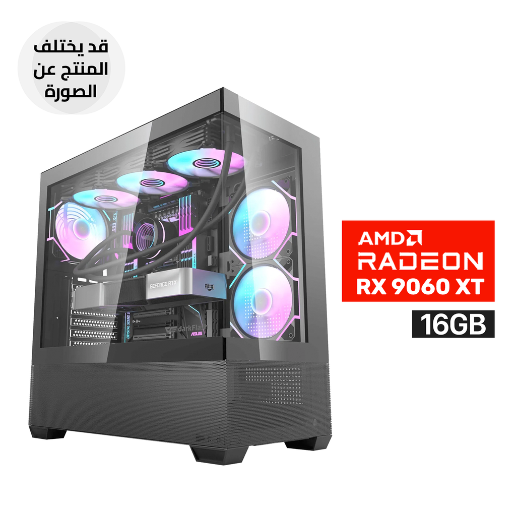 Gaming PC RYZEN 5-9600X Processor, B650 Motherboard, 16GB RAM DDR5, 1TB SSD NVMe, Asus Dual AMD Radeon RX 9060 XT 16GB, L240 Liquid Cooler, 750 WATT BRONZ PSU, Aigo DarkFlash DS900 Air Case 6x RGB Fans, USB Wi-Fi Adapter, Windows 11 Pro (License)