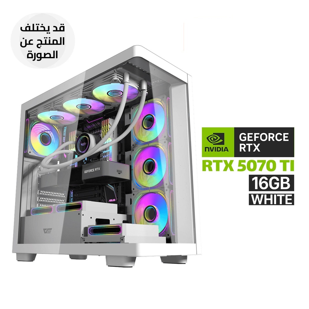 [NS033454] Gaming PC RYZEN 7-9850X3D Processor, ASUS ROG STRIX B850-A WIFI Motherboard, 32GB RAM DDR5 (6000), 1TB SSD NVMe, RTX 5070 TI 16GB VGA White, 850 WATT GOLD PSU, L360 Liquid Cooler White, Aigo DarkFlash DS900W Case 7x ARGB Fans, Windows 11 Pro (License)