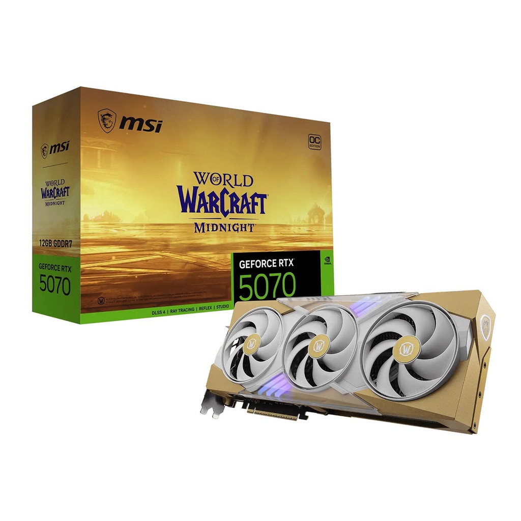 [NS033508] MSI GeForce RTX 5070 World of Warcraft Midnight Light Edition OC 12GB GDDR7 Graphics Card