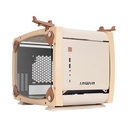InWin Case Monsters E Animal Series Mini-ITX Computer Case 3x ASL120 Fan Tempered Glass SECC ABS Materials GPU Support,Bandi Design