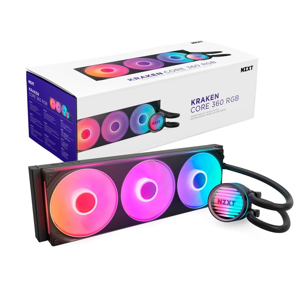 [NS033526] NZXT Kraken Core 360 RGB 360mm AIO Liquid Cooler -Black