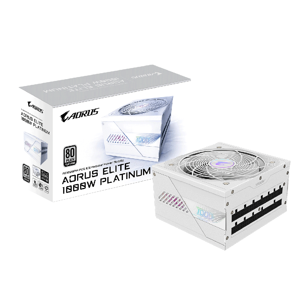 Gigabyte Aorus Elite AE1000PM PG5 ICE 80+ Platinum Fully Modular ATX 3.1 & PCIe 5.1 1000W Power Supply