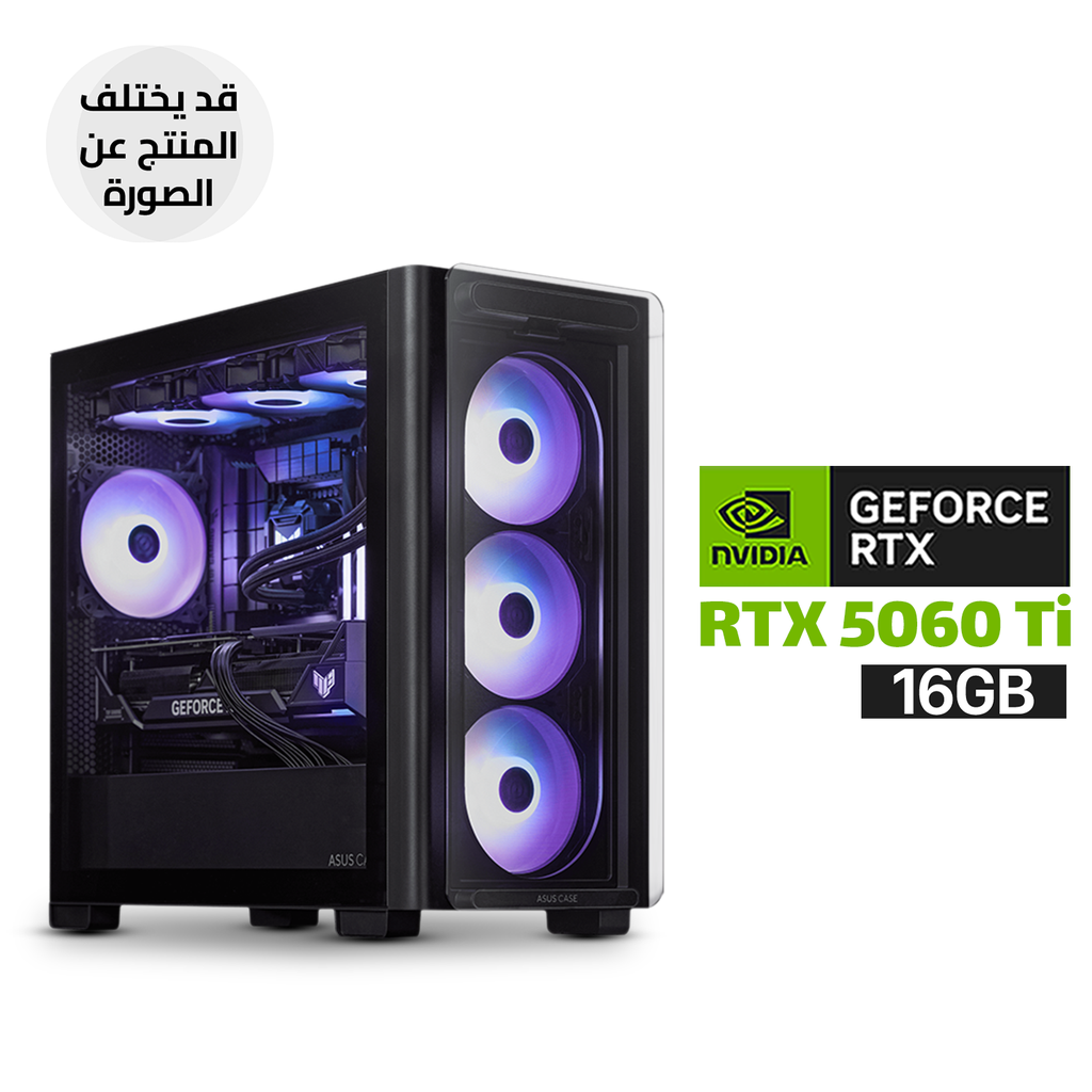 [NS033620] Gaming PC AMD Ryzen 7 9700X CPU, B650M MotherBoard, 16GB DDR5 RAM, 1TB NVMe SSD, RTX 5060 Ti 16GB VGA, AZZA L240 Liquid Cooler, 750 WATT PSU, Asus A23 Plus Mid Tower Case Black, Windows 11 Pro License