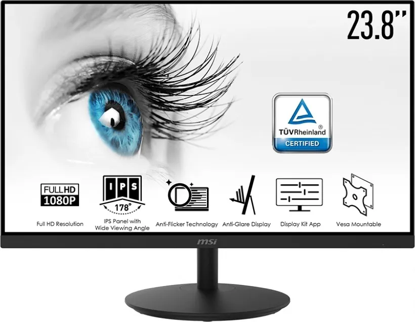 [AQ20U] MSI Pro MP242 23.8'' Full HD IPS Flat Professional Monitor, 1920x1080 Resolution, 75Hz Refresh Rate, 5ms Response Time (Used)