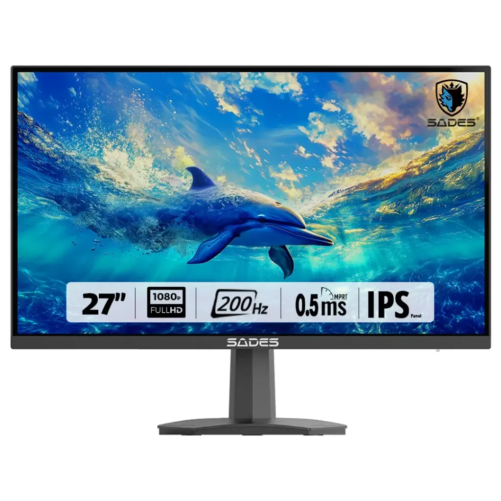 [SSGMU] SADES SP-DOLPHIN Gaming Monitor | 27" | (FHD) | 200Hz | 0.5ms | HDMI 2.1 | IPS (SA-F02F27) (مستعمل)