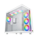 Xigmatek Aqua Ulta Air Arctic Mid Tower ATX Front Side & Left Side Tempered Glass Panel Case with 7 ARGB Fans - White