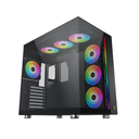 Xigmatek Aqua Ulta Air Mid Tower ATX Front Side & Left Side Tempered Glass Panel Case with 7 ARGB Fans - Black