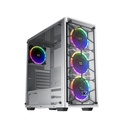 Xigmatek Venom X Arctic ATX Two Panel Front & Left Side Tempered Glass Case with 4 ARGB Fans - White