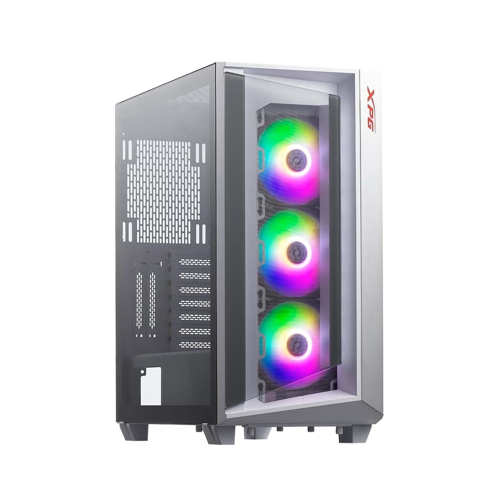 [NS011396] XPG Cruiser Mid-Tower Aluminum Frame Tempered Glass Side Panel Case With 3 ARGB Fans - White