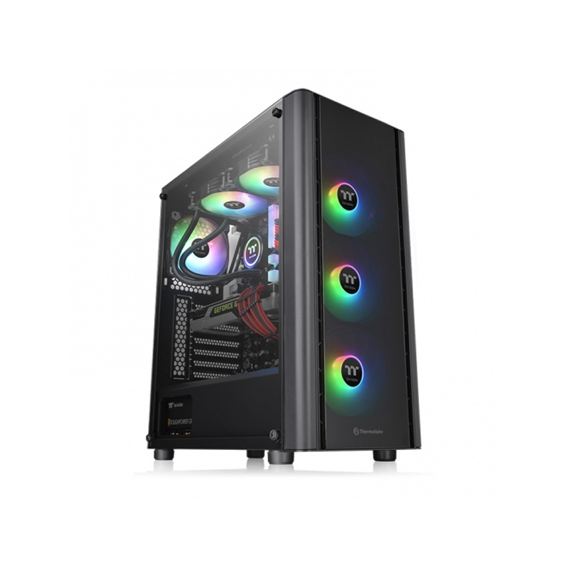[NS000819] Thermaltake V250 TG ATX Mid Tower Tempered Glass Side Panel Case with 3 ARGB Fans - Black