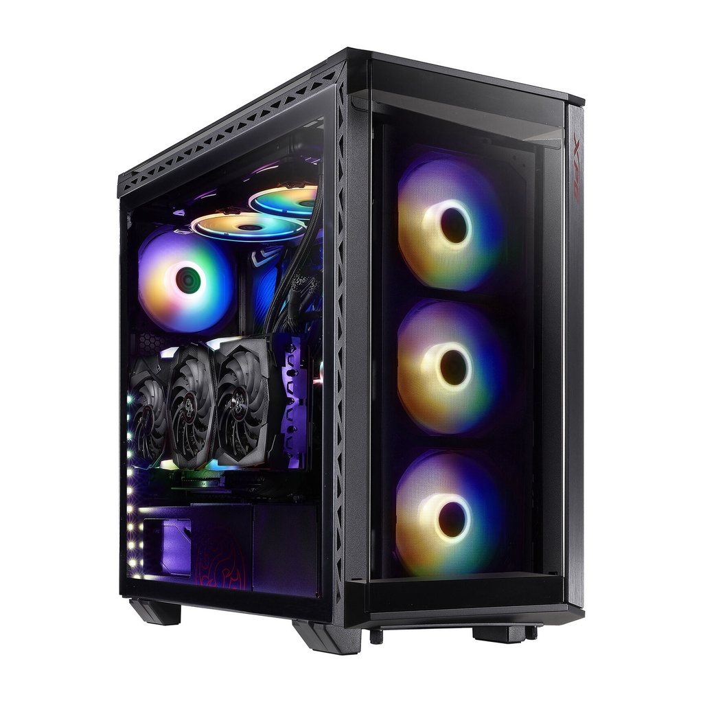 [NS000216] XPG BATTLECRUISER Super Mid-Tower 4-Side Tempered Glass Case with 4 RGB Fans - Black