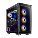 XPG BATTLECRUISER Super Mid-Tower 4-Side Tempered Glass Case with 4 RGB Fans - Black