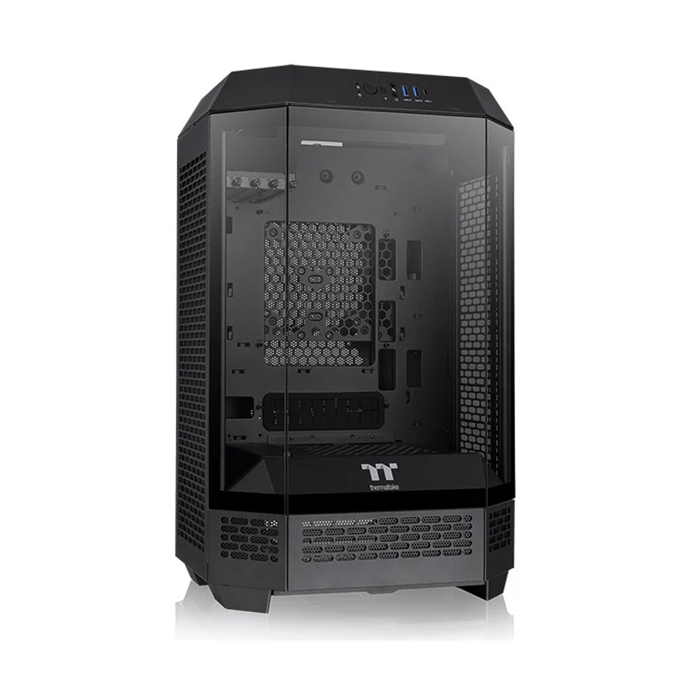 [NS016459] Thermaltake The Tower 300 Micro Tower tempered glass panels on the front and two perforated panels on each side With 2 Fan - Black