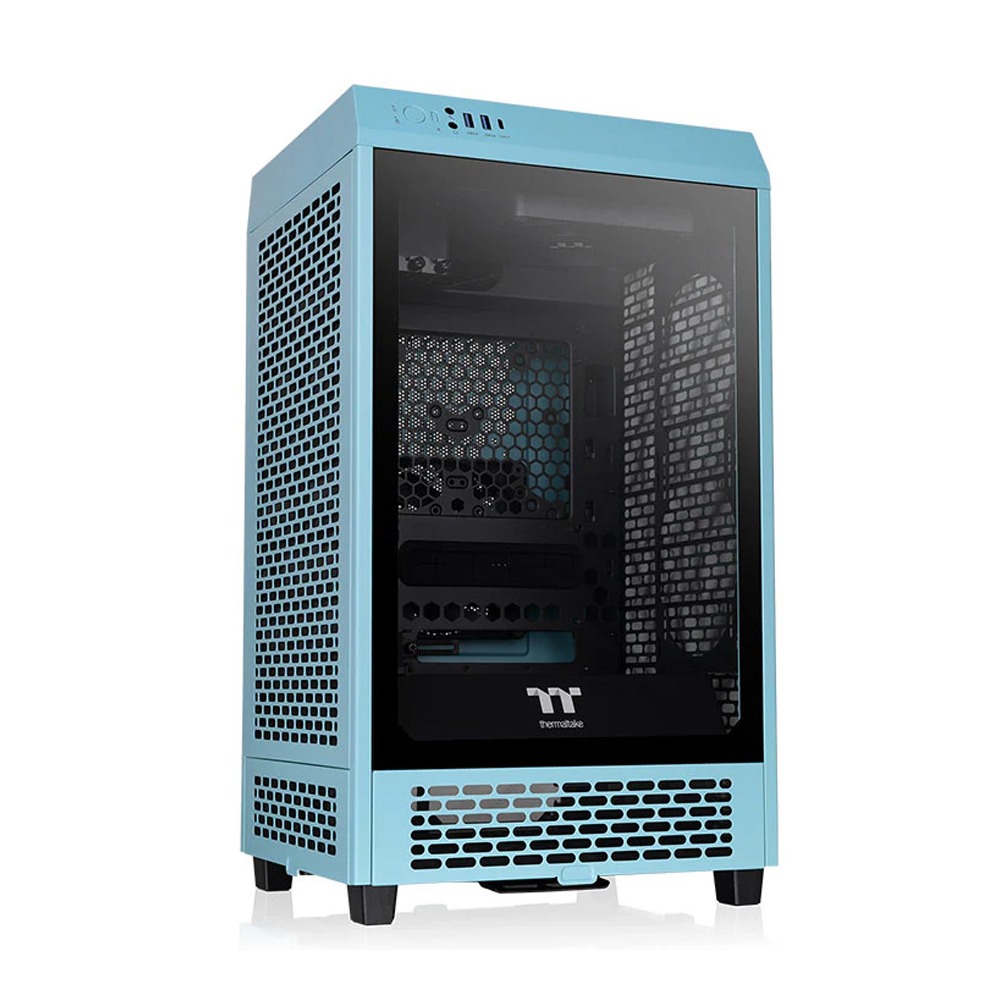 [NS016454] Thermaltake The Tower 200 Mini Tower Front Side Tempered Glass 1 Fans - Turquoise