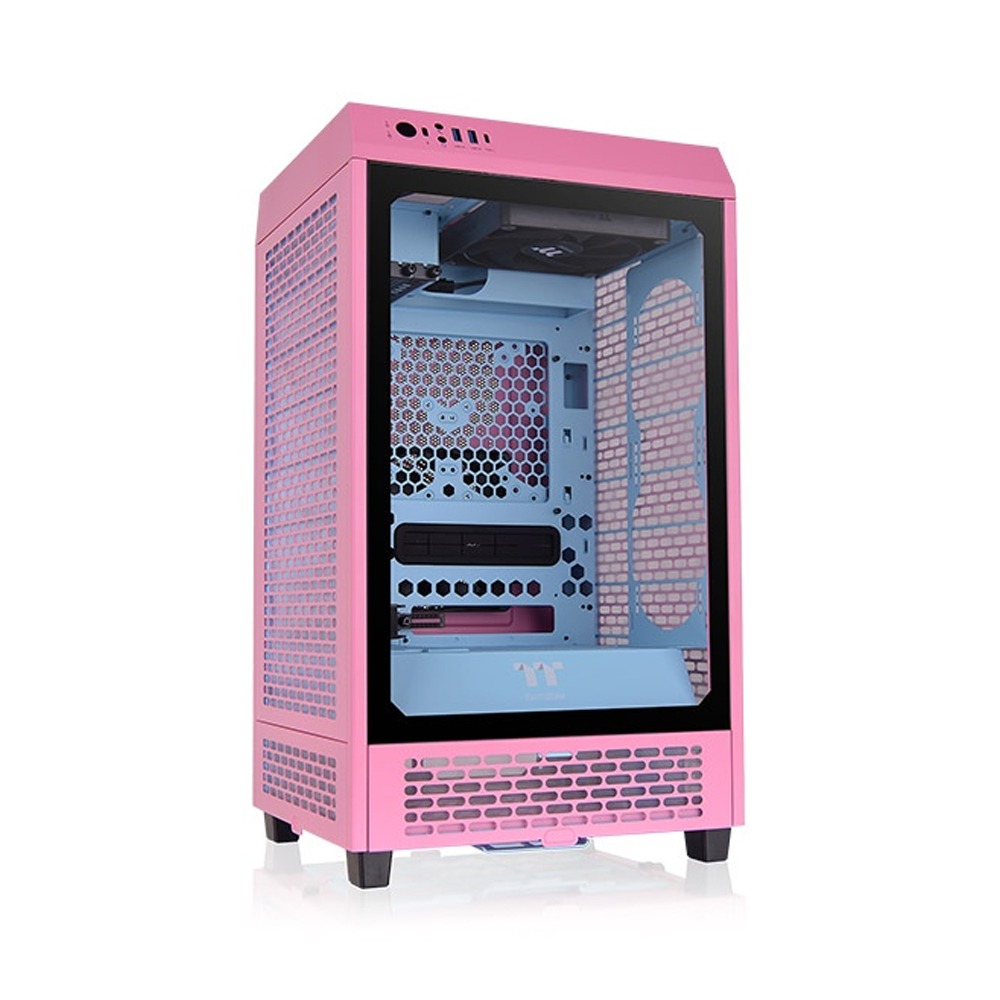 Thermaltake The Tower 200 Mini Tower Front Side Tempered Glass 1 Fans - Bubble Pink