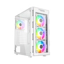 Twisted Minds Titan Mid-Tower Two Panel Front & Left Side Tempered Glass Case with 3 RGB Fans - White