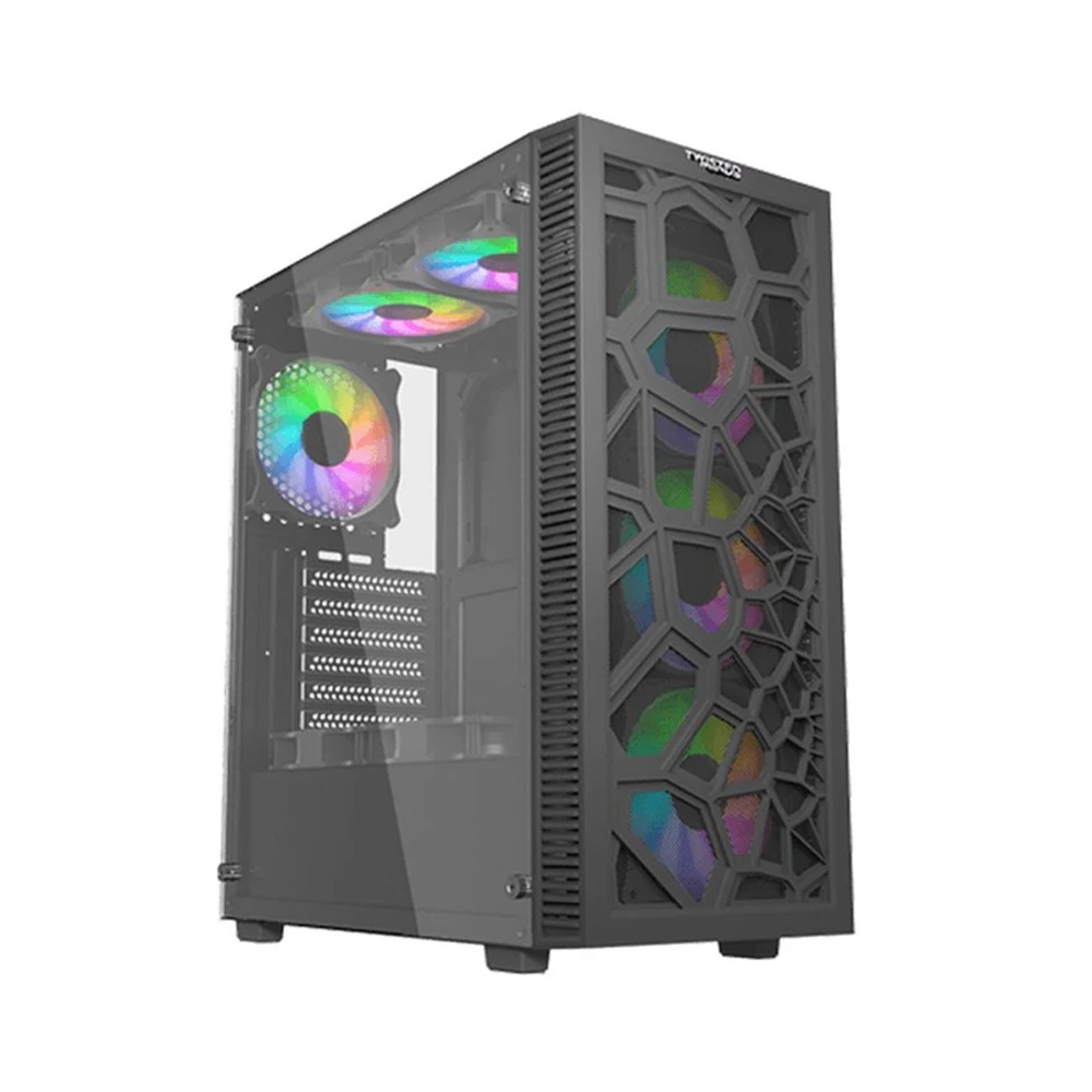 [NS016270] Twisted Minds 03 Spider Mid Tower Left Side Tempered Glass 3 RGB Fans - Black