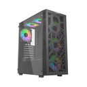 Twisted Minds 03 Spider Mid Tower Left Side Tempered Glass 3 RGB Fans - Black