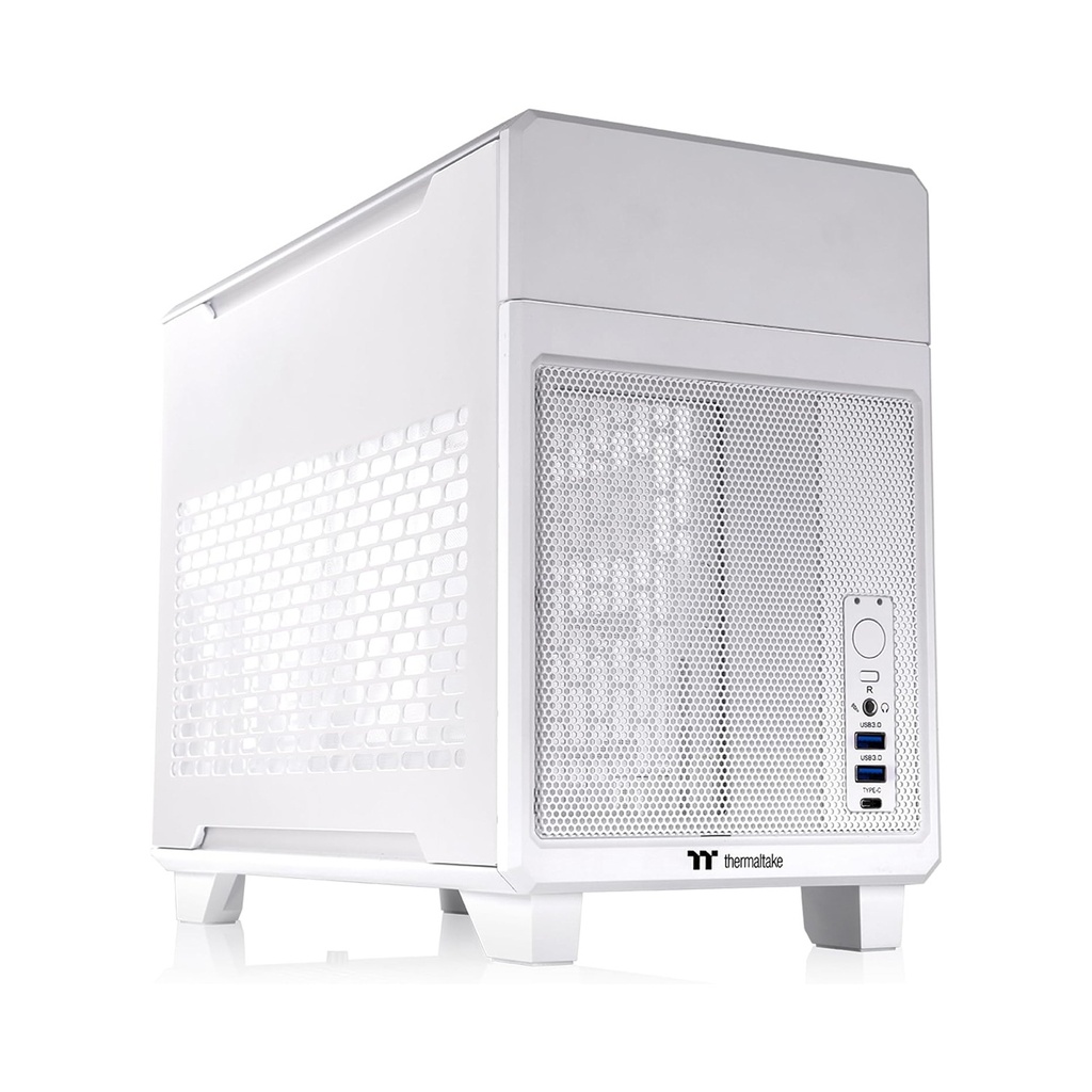 [NS030258] ThermalTake TR100 Mini ITX Case 18.9 Liters PCIe 4.0 Riser Cable Included Support Removable PCIe Bracket Without Fan - Snow White
