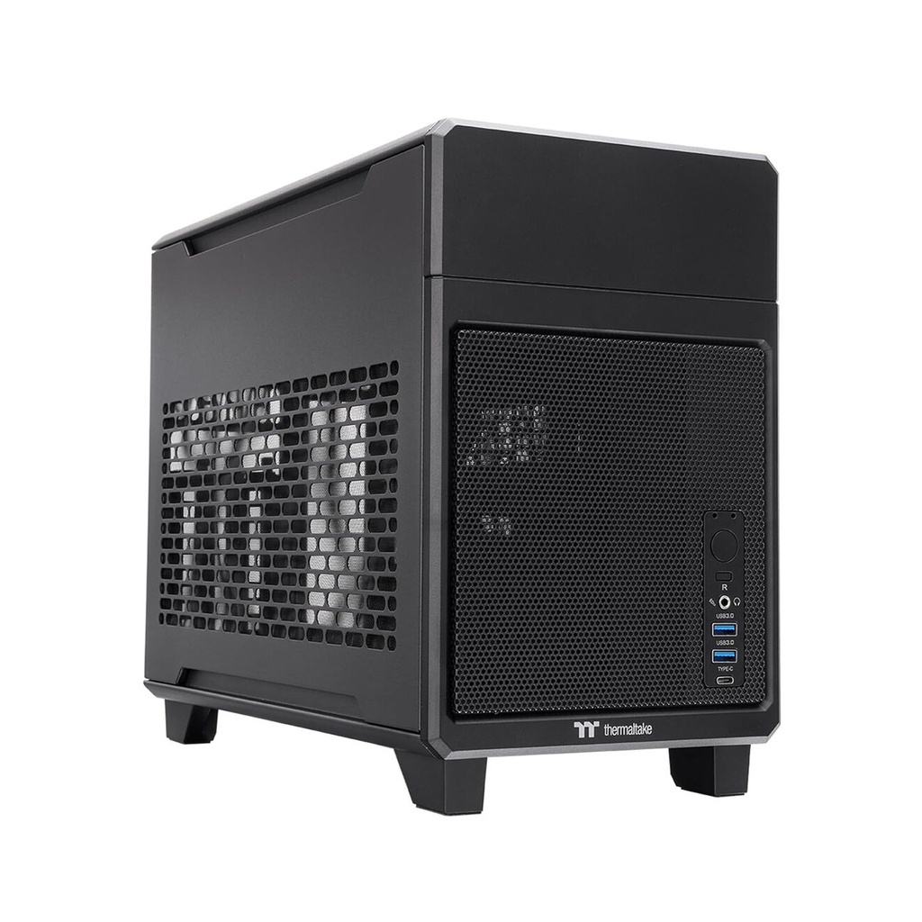[NS030256] ThermalTake TR100 Mini ITX Case 18.9 Liters PCIe 4.0 Riser Cable Included Support Removable PCIe Bracket Without Fan - Black