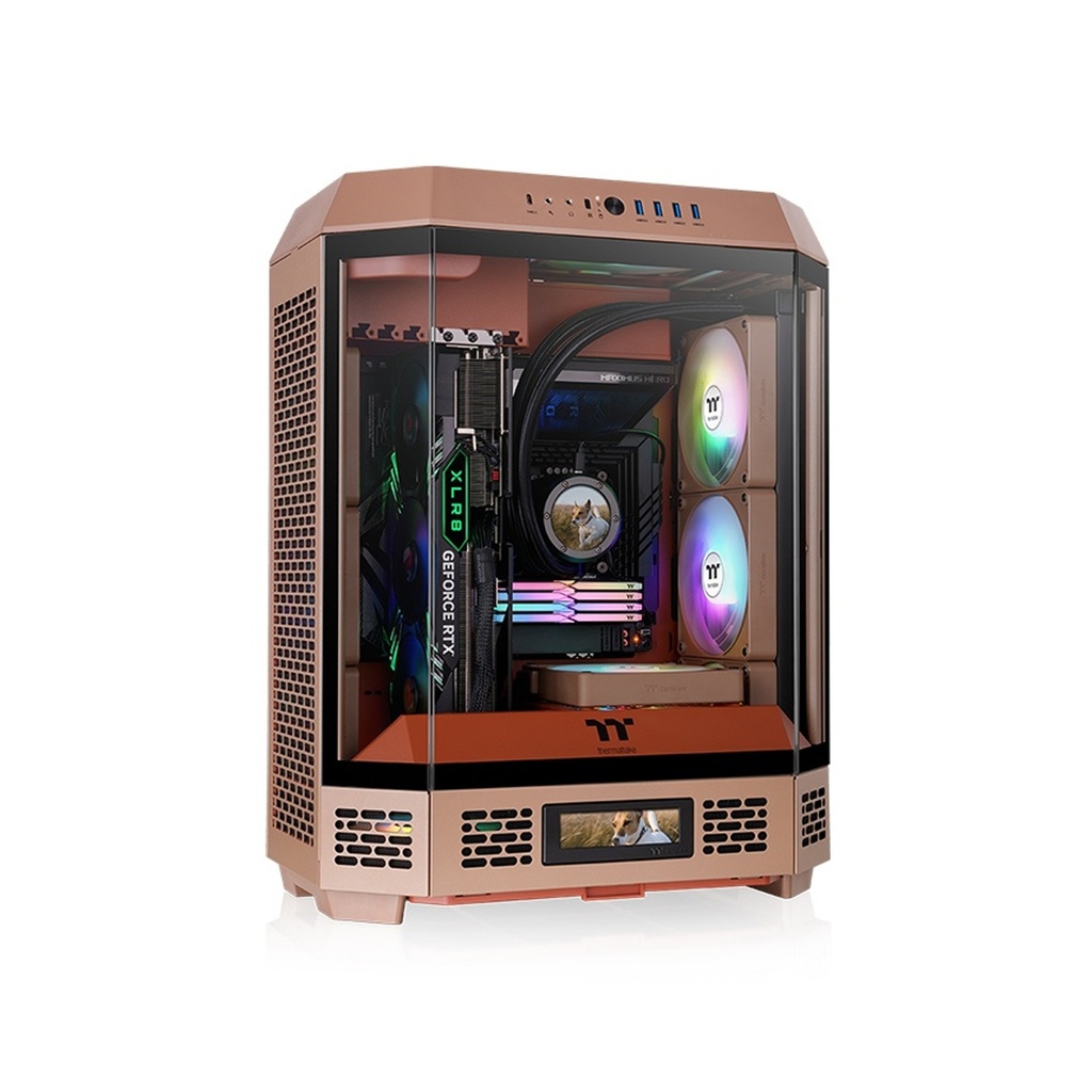 [NS030252] ThermalTake The Tower 600 Mid Tower Tempered Glass Panels On The Front And Two Perforated Panels On Each Side With 2 Fan - Gravel Sand