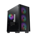 Xigmatek NYX Air II Micro ATX & Mini ITX Tower Left Side Tempered Glass Panel Case with 4x RGB Fans - Black