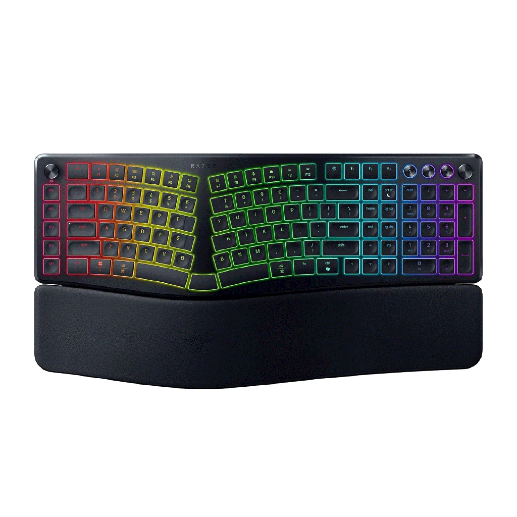 [NS033639] Razer Pro Type Ergo Wireless/Wired/BT 2.4GH Split Ergonomic RGB Keyboard - Black