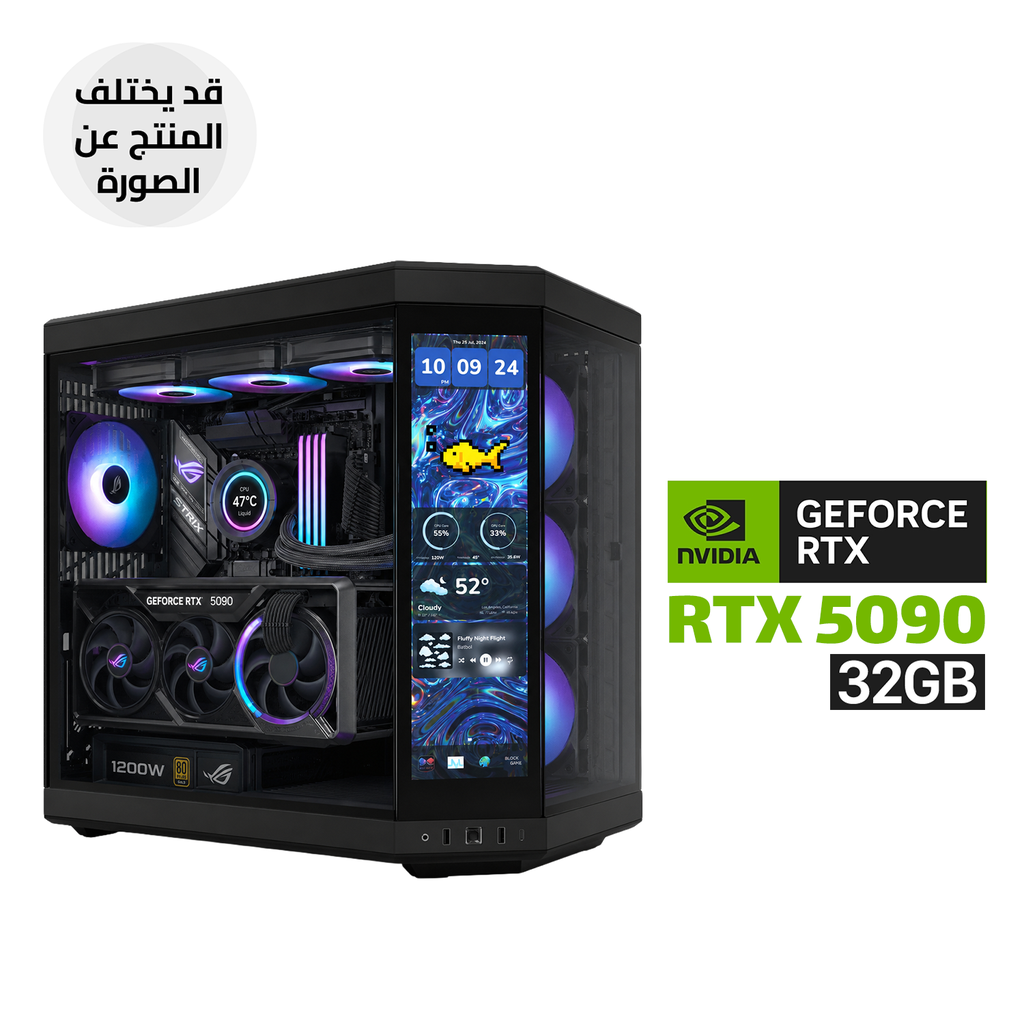 [NS033652] Gaming PC RYZEN 9-9950X3D2 Dual Edition Processor, Asus Strix X870E-H Wifi7 MB, 32GB RAM DDR5, 2TB SSD NVMe, RTX 5090 32GB VGA, 1200 WATT GOLD PSU, ASUS Ryuo iv Liquid Cooler, Hyte Y70 Touch Case Black, Asus 3X Fans, Windows 11 Pro (License)