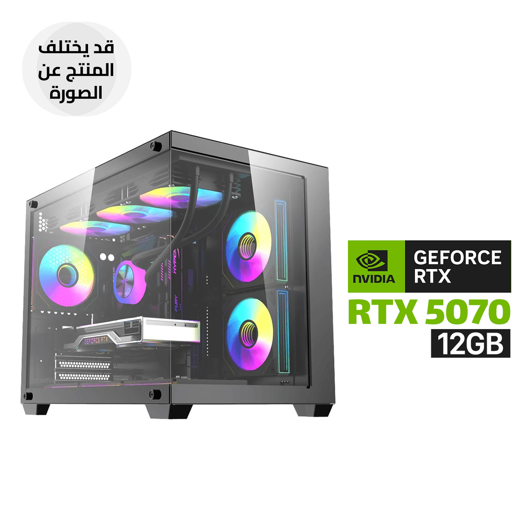 [NS033651] Gaming PC i5-14400F Processor, B760M D5 Motherboard, 16GB RAM DDR5, 1TB SSD NVMe, RTX 5070 12GB VGA, 850 WATT PSU, AZZA L240 Liquid Cooler, Darkflash B275 Pro Case with 6 ARGB Fans, Windows 11 Pro (License)