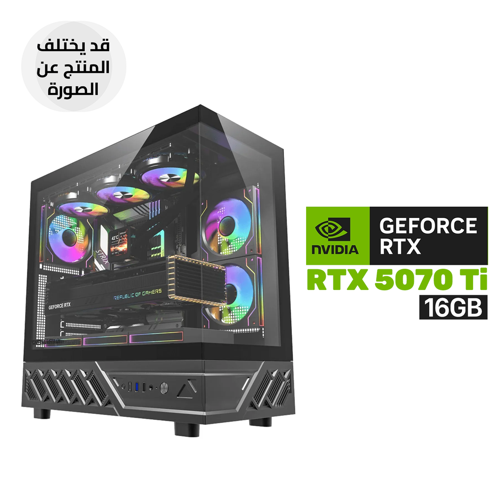 [NS033673] Gaming PC – AMD Ryzen 7 9700X Processor, B850 MB WiFi Motherboard, 32GB RAM DDR5 (6000), 1TB SSD NVMe, RTX 5070 Ti 16GB Graphics, 850W Gold PSU, L360 Liquid Cooler, Darkflash DS950 ATX Case with 6x ARGB Fans, Windows 11 Pro (License)