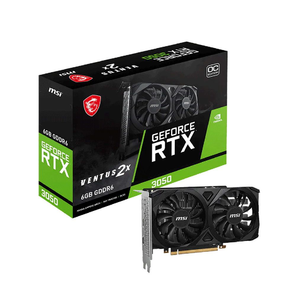 [NS033692] MSI Geforce RTX 3050 6GB Ventus 2x Graphic Card - Black
