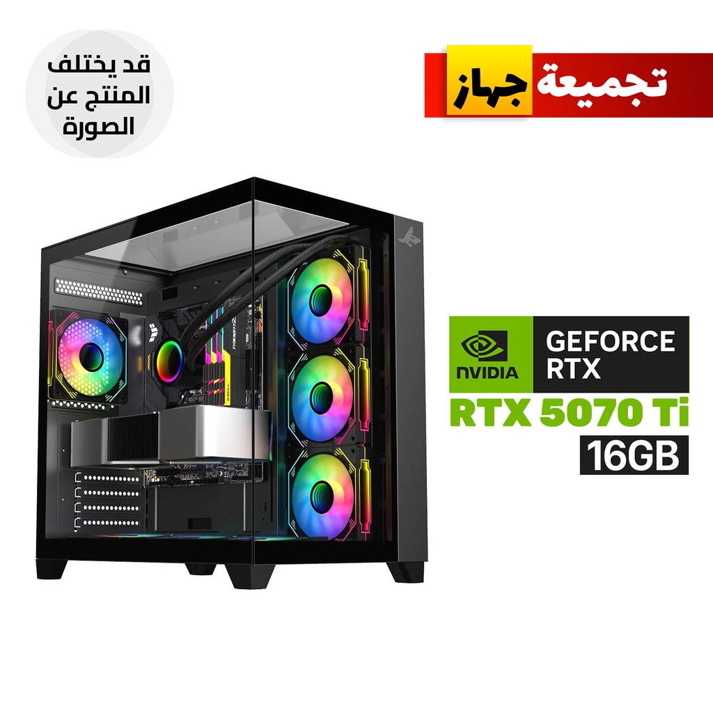 [NS033693] Gaming PC Ryzen 7 9800X3D Processor, Gigabyte X870 WiFi D5 Motherboard, 32GB DDR5 (6000) RAM, 1TB NVMe Gen-4 SSD, RTX 5070 Ti 16GB VGA, 850 WATT GOLD PSU, L360 Liquid Cooler, Sharx Profin GX700 Mid Tower Case Blk, Windows 11 Pro License