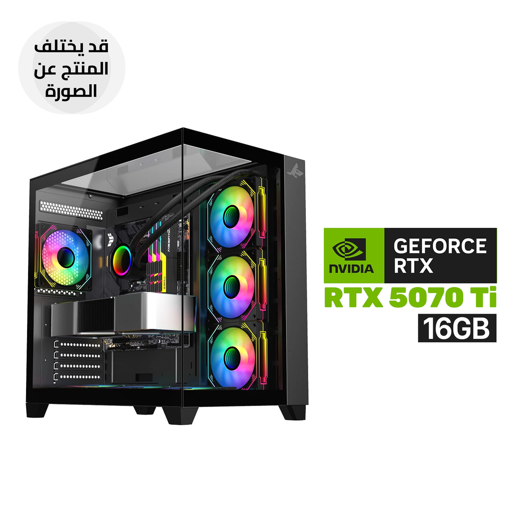 [NS033693] Gaming PC Ryzen 7 9800X3D Processor, Gigabyte X870 WiFi D5 Motherboard, 32GB DDR5 (6000) RAM, 1TB NVMe Gen-4 SSD, RTX 5070 Ti 16GB VGA, 850 WATT GOLD PSU, L360 Liquid Cooler, Sharx Profin GX700 Mid Tower Case Blk, Windows 11 Pro License