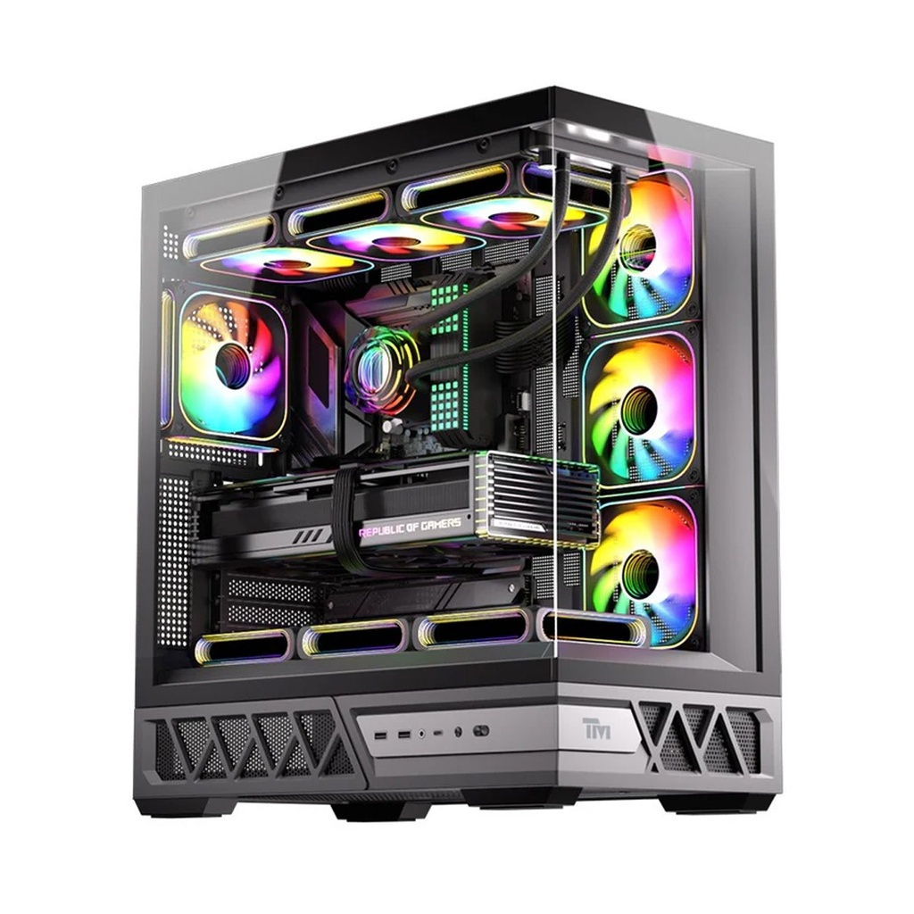 Twisted Minds Dominator Series ATX Mid Tower Gaming Case - Black (7 ARGB Fans Included)