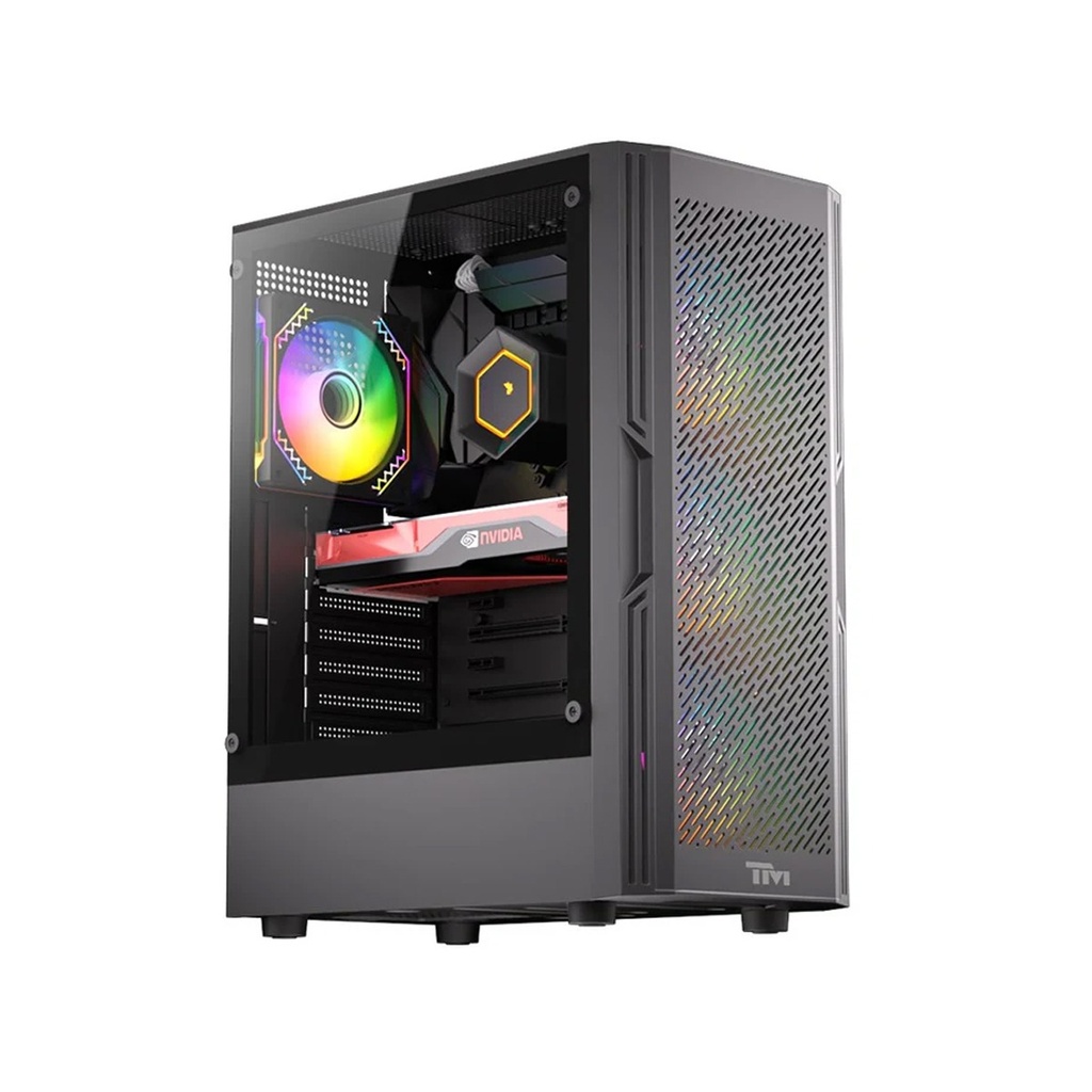 [NS033738] Twisted Minds Phantom II Series ATX Mid Tower Gaming Case - Black (4 ARGB Fans Included)