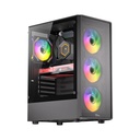Twisted Minds Phantom Series ATX Mid Tower Gaming Case - Black (4 ARGB Fans Included)