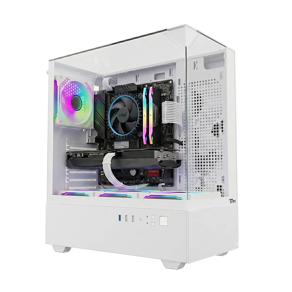 [NS033727] Twisted Minds Fury Series ATX Mid Tower Gaming Case - White (4 ARGB Fans Included)