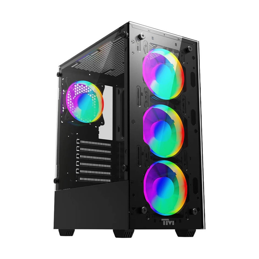 [NS033724] Twisted Minds Nova Series ATX Mid Tower Gaming Case - Black (4 ARGB Fans Included)