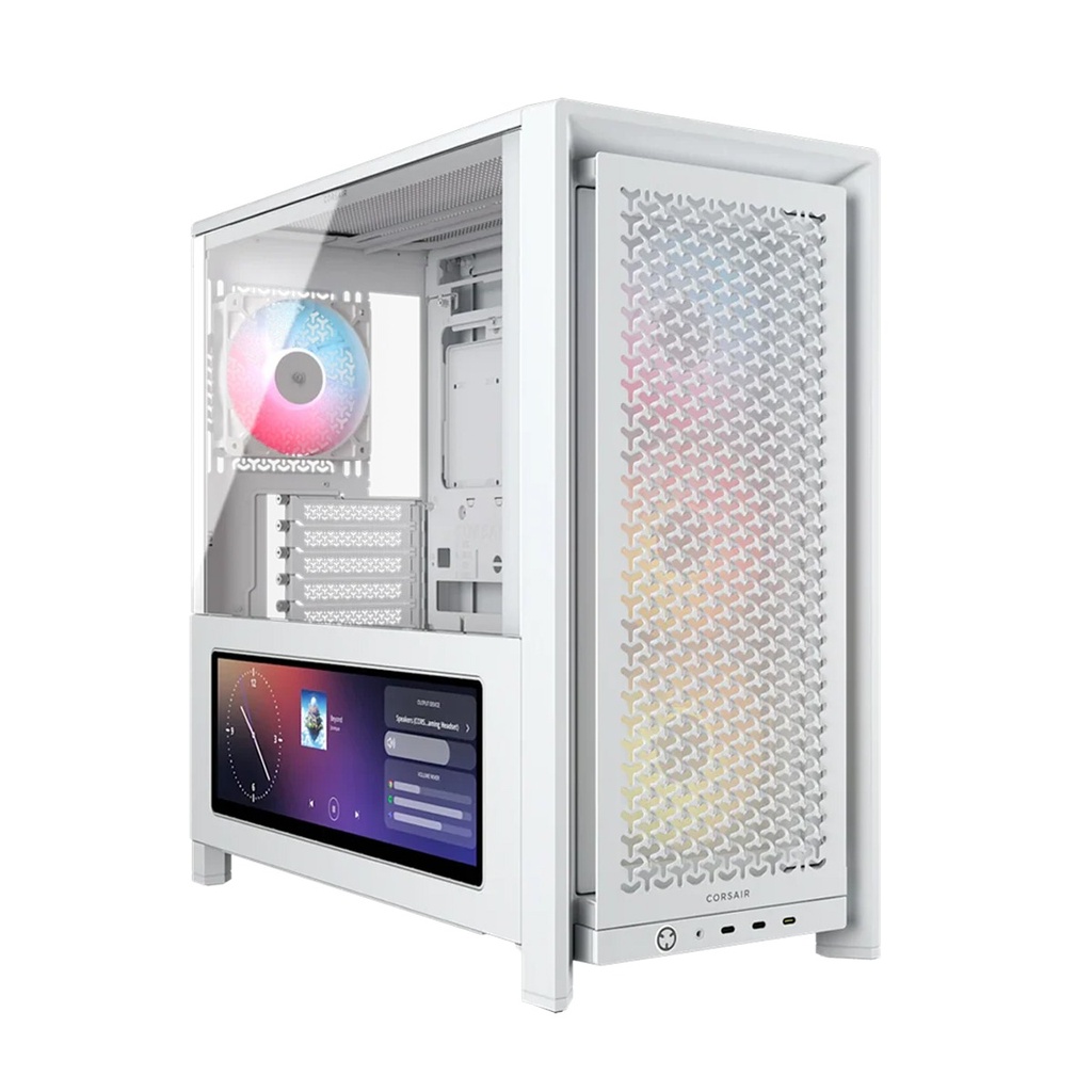 [NS033765] CORSAIR FRAME 4000D LCD RS ARGB Premium Mid Tower Case - White