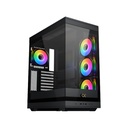 Xigmatek META ATX Mid Tower Case Front Side & Left Side Tempered Glass Panel with 4 ARGB Fans - Black