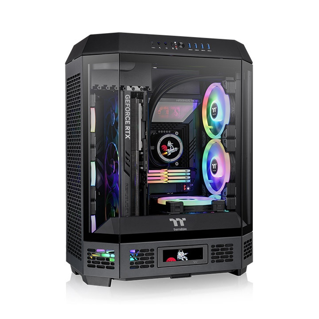 ThermalTake The Tower 600 Mid Tower Tempered Glass Panels On The Front And Two Perforated Panels On Each Side With 2 Fan - Black