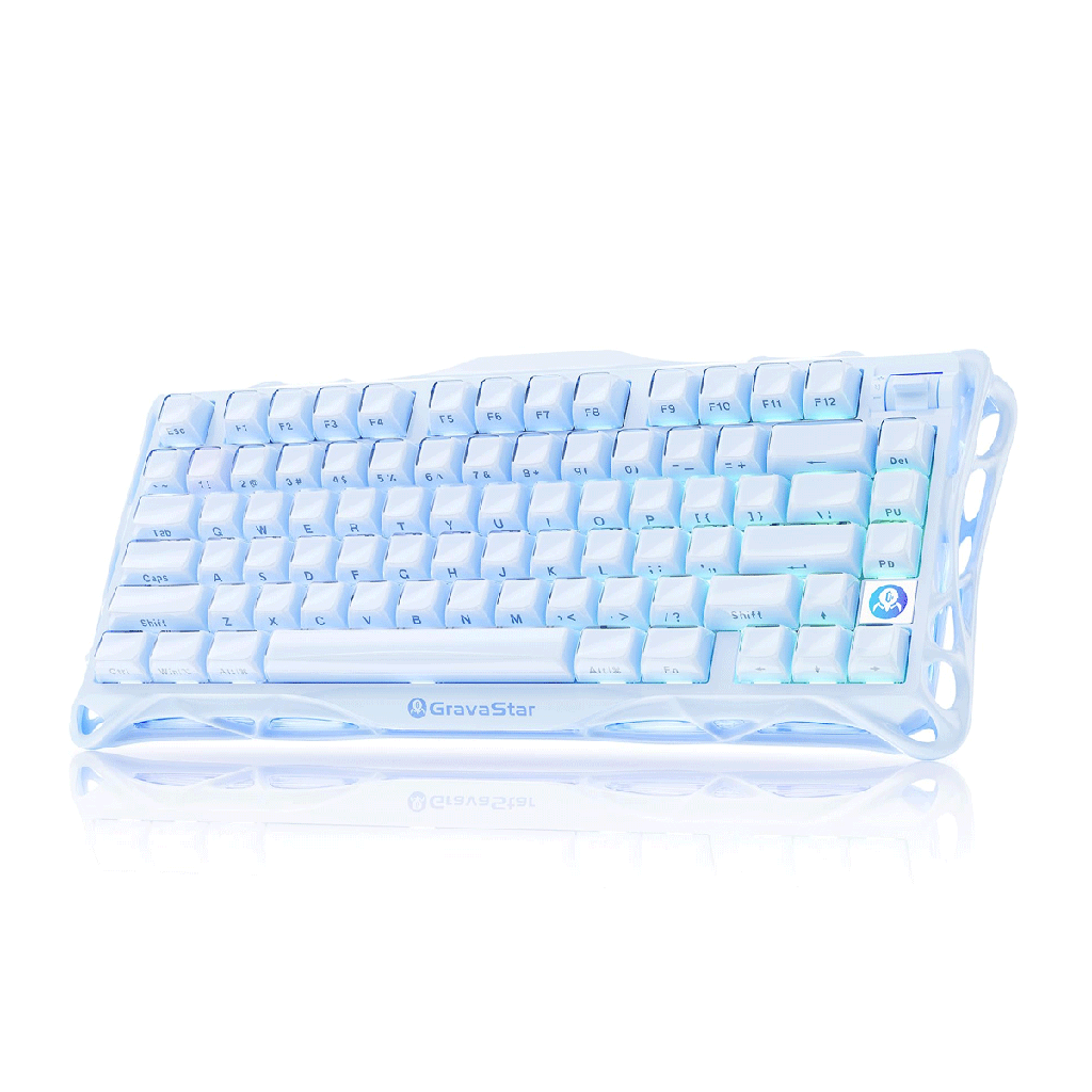 GravaStar Mercury K1 75% Wireless Mechanical Gaming Keyboard For Windows XP & Above/Mac_Special Edition - ICE Blue Special Edition