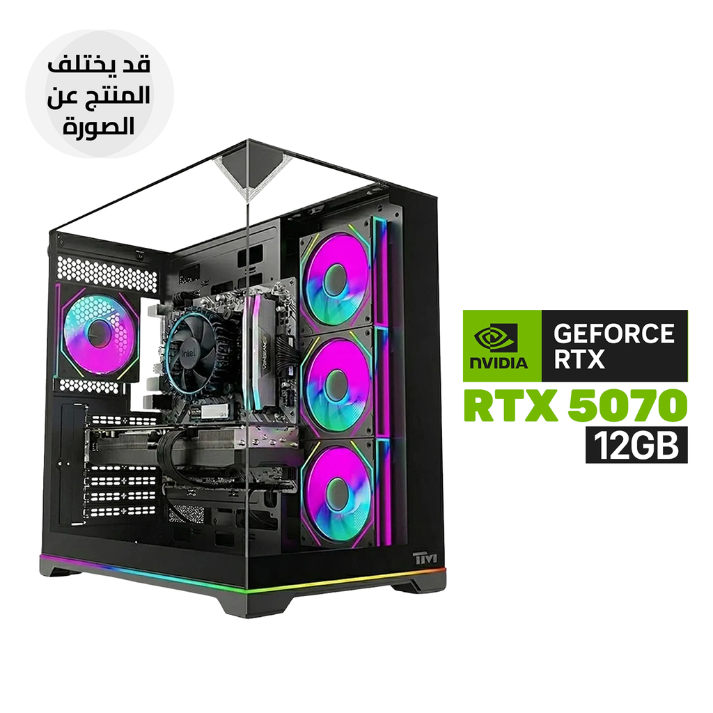 Gaming PC - Intel Core Ultra 5-225F Processor, B860M-K D5 Motherboard, 16GB DDR5 RAM, 1TB SSD NVMe, RTX 5070 12GB VGA, 850 WATT PSU, L240 Liquid Cooler, Twisted Minds Elite ATX Mid Tower Case, 4x Pre-Installed ARGB Fans, Windows 11 Pro (License)