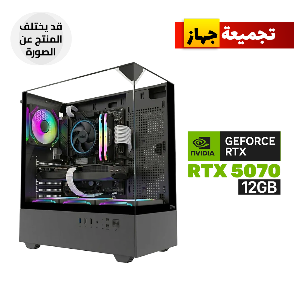 Gaming PC Intel Core Ultra 5 250K, B860M D5 Motherboard, 16GB RAM DDR5, 1TB SSD NVMe, RTX 5070 12GB VGA, 850 WATT PSU, AZZA L240 Liquid Cooler, Twisted Minds Fury Series ATX Case with 4 ARGB Fans, Windows 11 Pro (License)