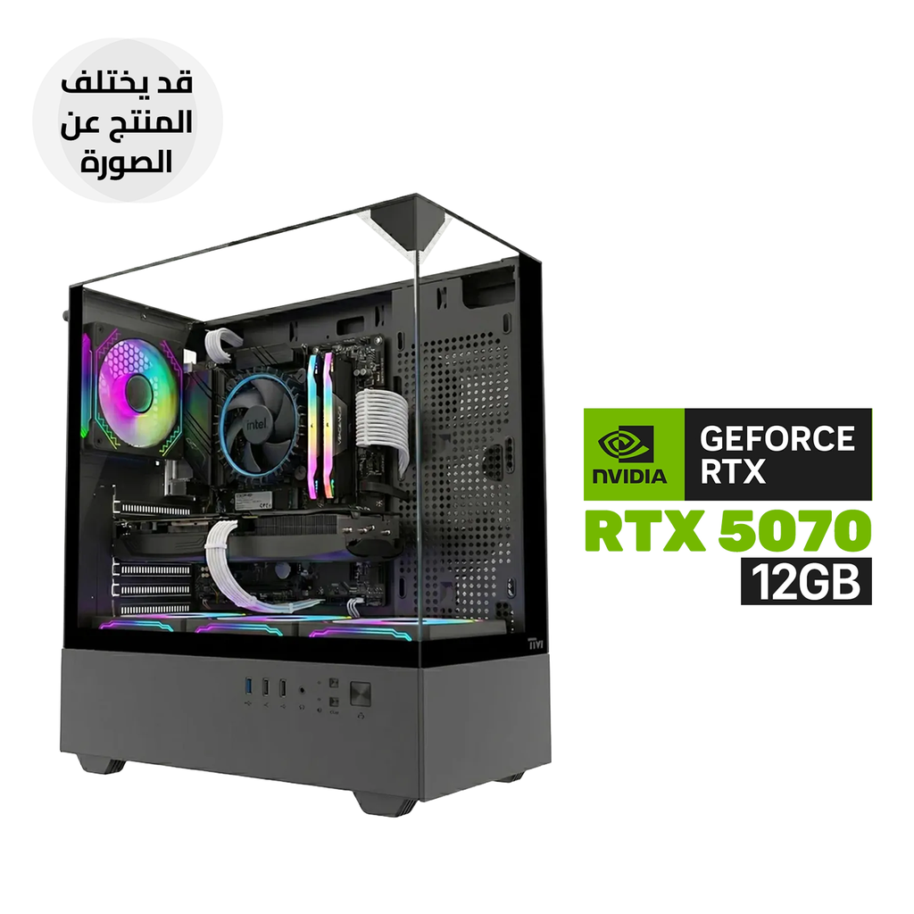 [NS033774] Gaming PC Intel Core Ultra 5 250K, B860M D5 Motherboard, 16GB RAM DDR5, 1TB SSD NVMe, RTX 5070 12GB VGA, 850 WATT PSU, AZZA L240 Liquid Cooler, Twisted Minds Fury Series ATX Case with 4 ARGB Fans, Windows 11 Pro (License)