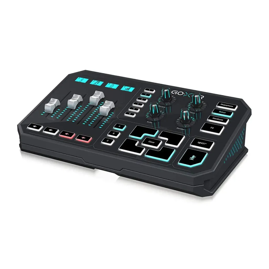 TC Helicon Go XLR Revolutionary Online BroadCaster Platform With 4-Channel Mixer, Motorized Faders, Sound Board And Vocal Effects