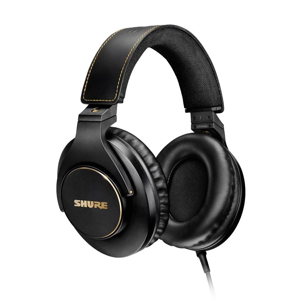 Shure SRH840A Professional Over-Ear Wired Studio Headphones for Recording, Mixing & Monitoring - Closed-Back Circumaural Design with Detachable Cable, Black