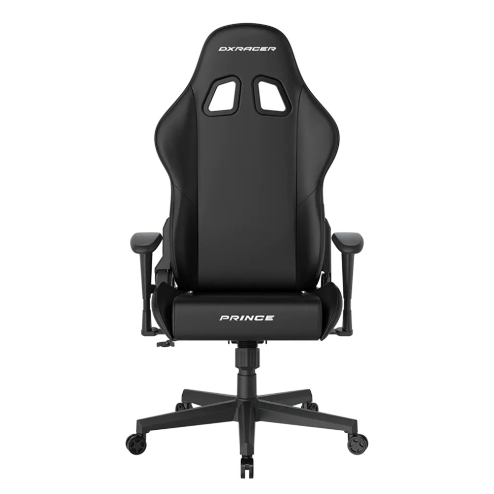 [NS033747] DXRacer Prince Series Gaming Chair, Premium PVC Leather Ergonomic Headrest & Lumbar Support - Black